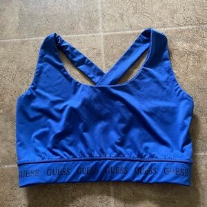 Guess Blue Cross-Back Sports Bra